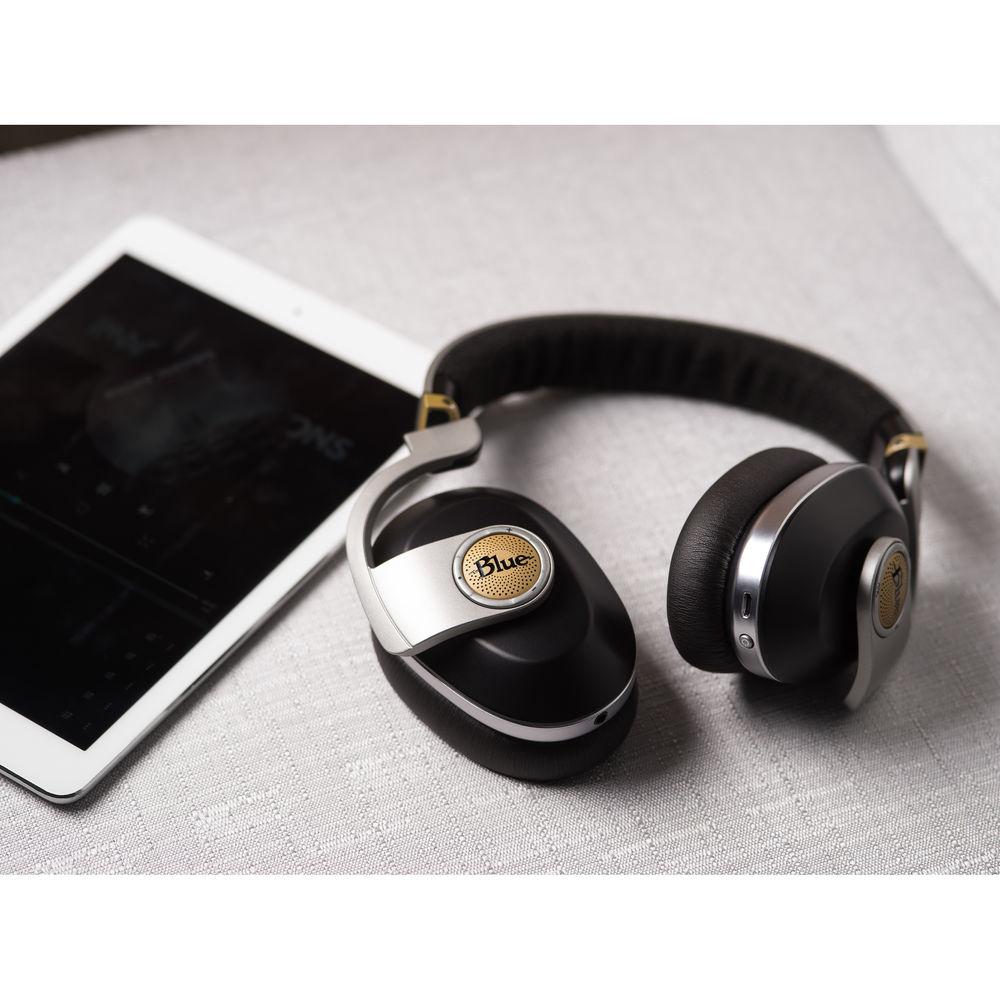 Blue Satellite Wireless Headphones with Active Noise Cancellation