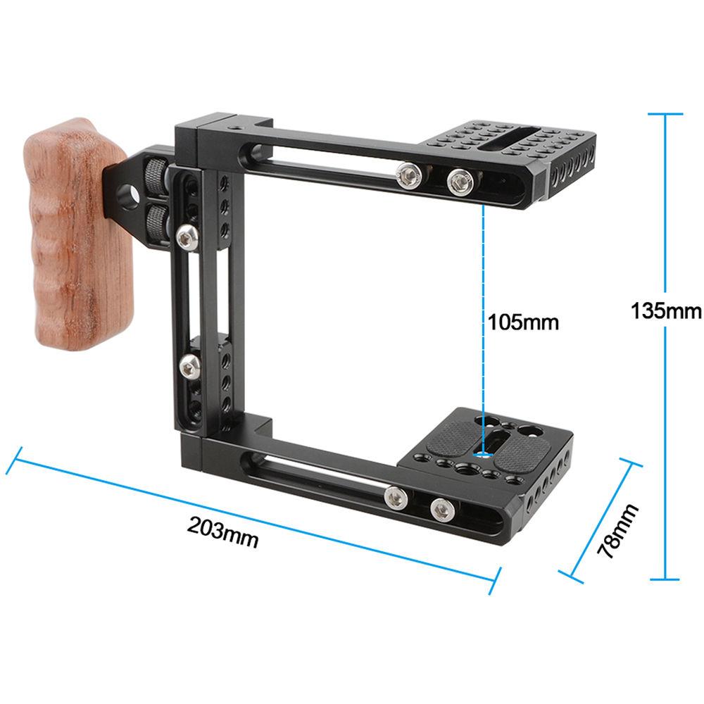 CAMVATE Dual-Use Adjustable Cage with Wooden Right Handgrip
