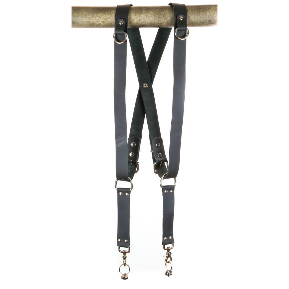 Funk Plus Cowhide Leather Snap Back Harness with 1.5" Wide Straps and D-Rings