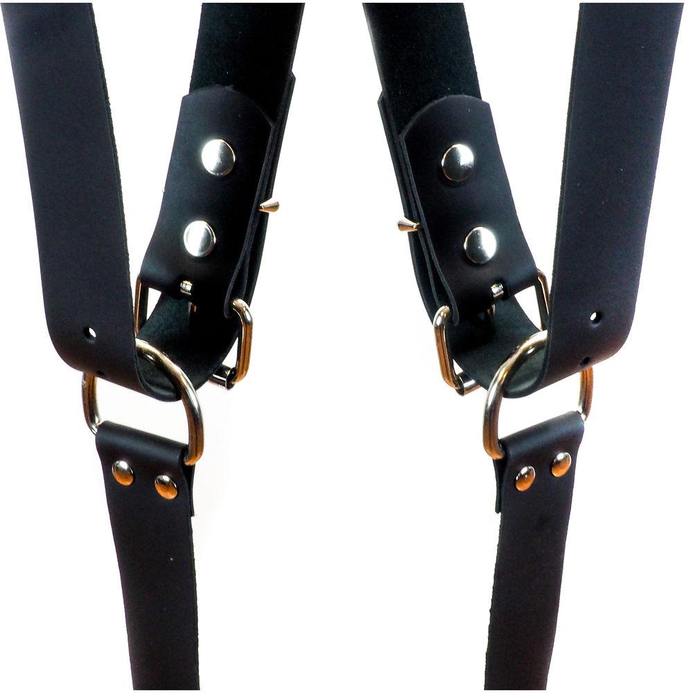 Funk Plus Cowhide Leather Snap Back Harness with 1.5" Wide Straps and D-Rings