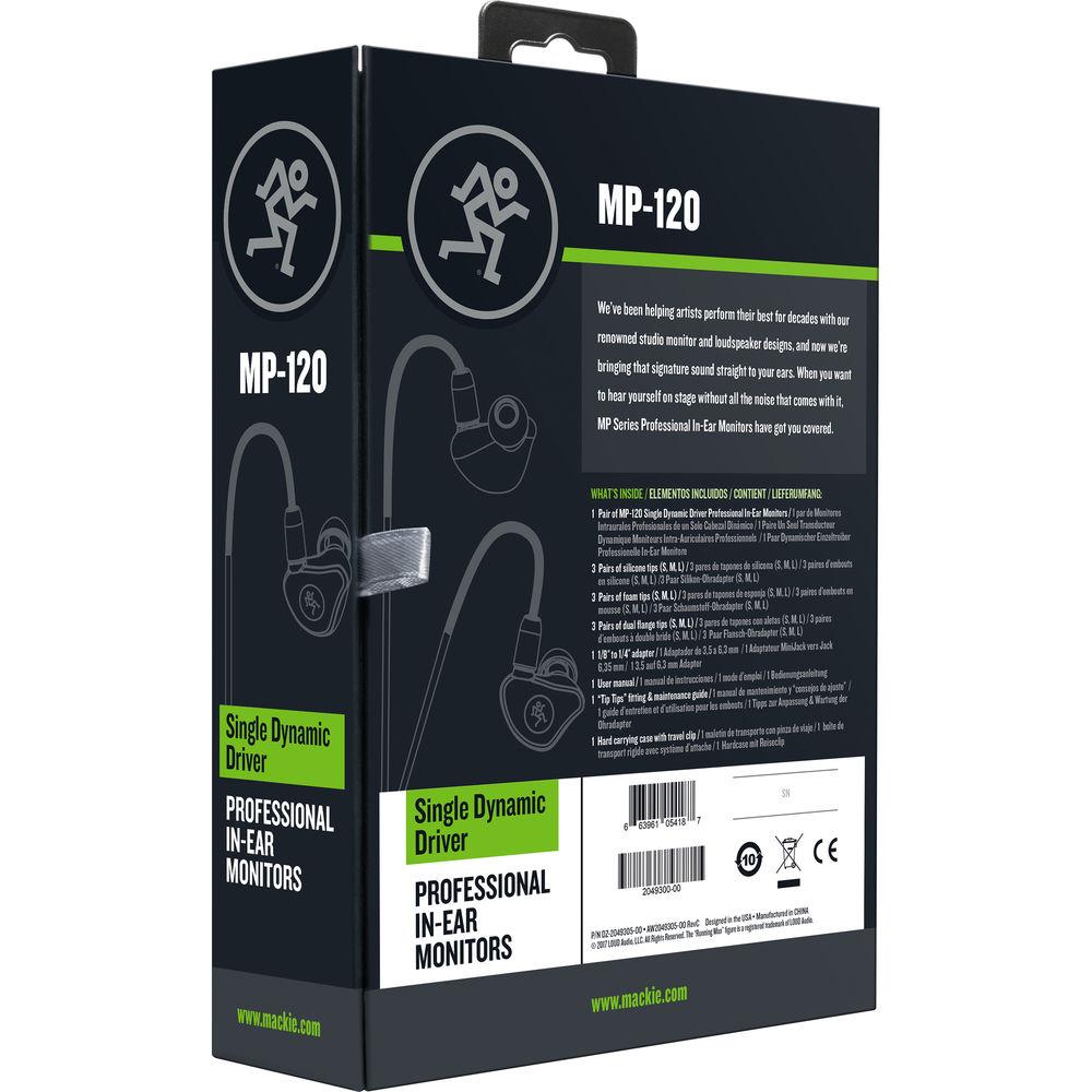 Mackie MP-120 Single Dynamic Driver In-Ear Headphones