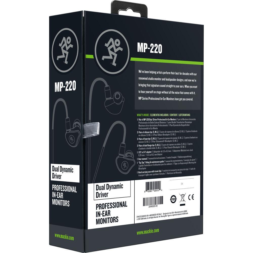 Mackie MP-220 Dual Dynamic Driver In-Ear Headphones