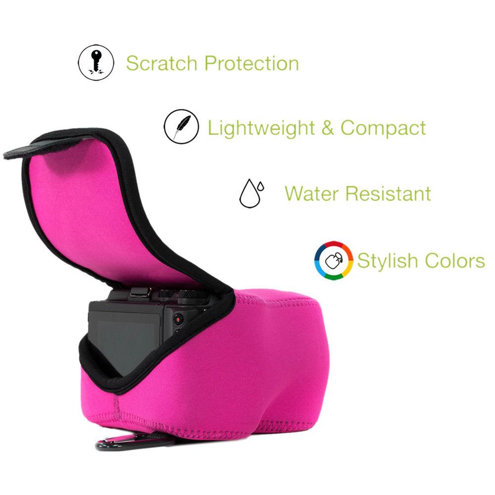 MegaGear MG1073 Ultra Light Neoprene Case with Carabiner for Olympus OM-D E-M1 Mark II with 12-40mm