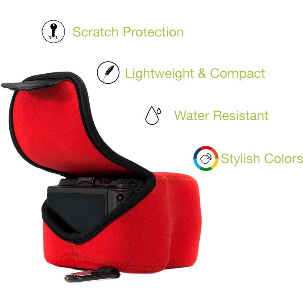 MegaGear MG1074 Ultra Light Neoprene Case with Carabiner for Olympus OM-D E-M1 Mark II with 12-40mm