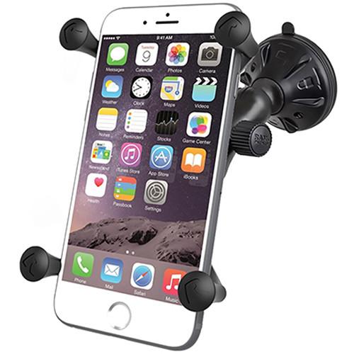 RAM MOUNTS Composite Twist Lock Suction Cup Mount with Universal X-Grip Large Phone Holder