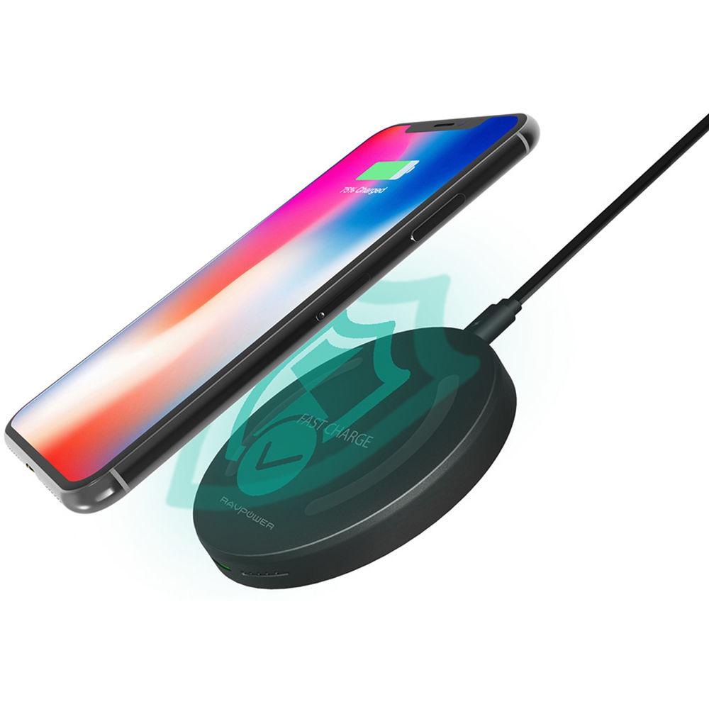 RAVPower Qi-Compatible Wireless Fast Charging Pad, RAVPower, Qi-Compatible, Wireless, Fast, Charging, Pad