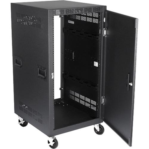 Atlas Sound 30" Deep, 21-Rack Unit Mobile Equipment Rack Includes Casters, And Side Handles