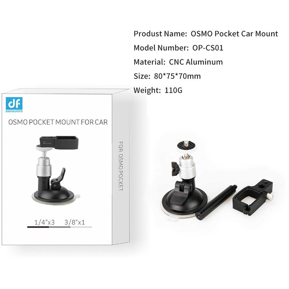 DigitalFoto Solution Limited Car Inside Suction Cup With Mounting Adapterring For DJI Osmo Pocket