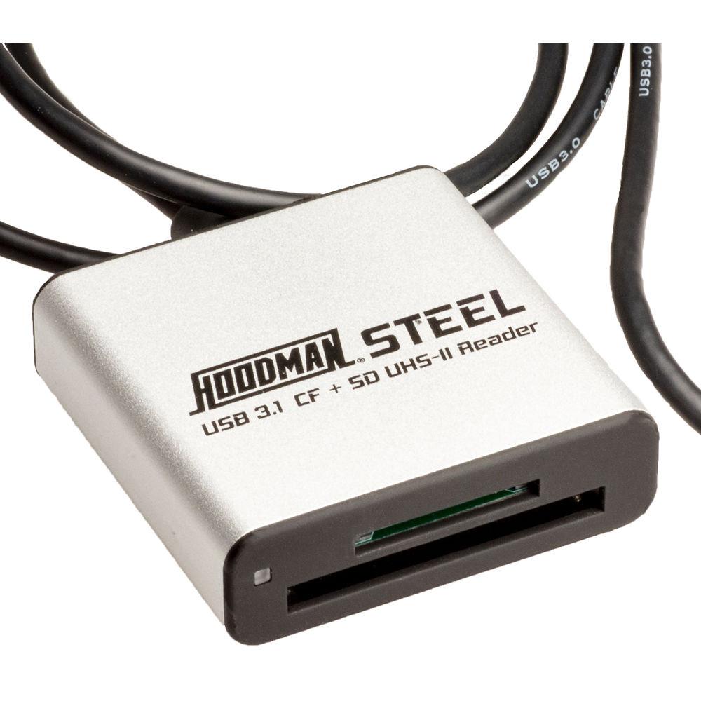 Hoodman Steel31 Dual-Slot CF SD Memory Card Reader, Hoodman, Steel31, Dual-Slot, CF, SD, Memory, Card, Reader
