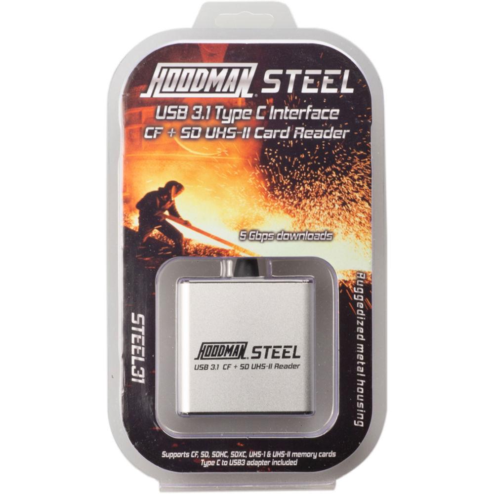 Hoodman Steel31 Dual-Slot CF SD Memory Card Reader, Hoodman, Steel31, Dual-Slot, CF, SD, Memory, Card, Reader