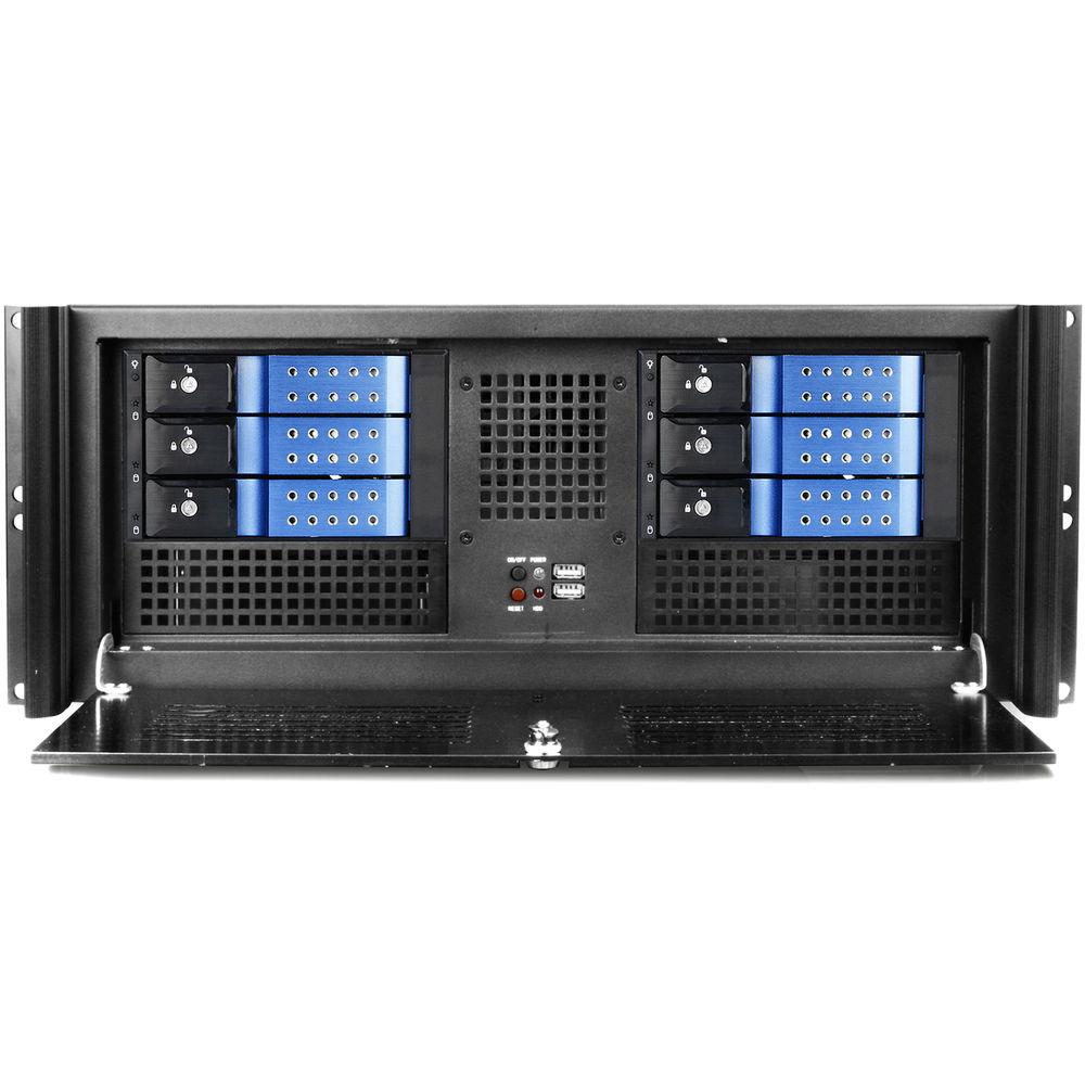 iStarUSA D416-DE6BL-BL 6-Bay Compact Rackmount Trayless Hotswap Chassis