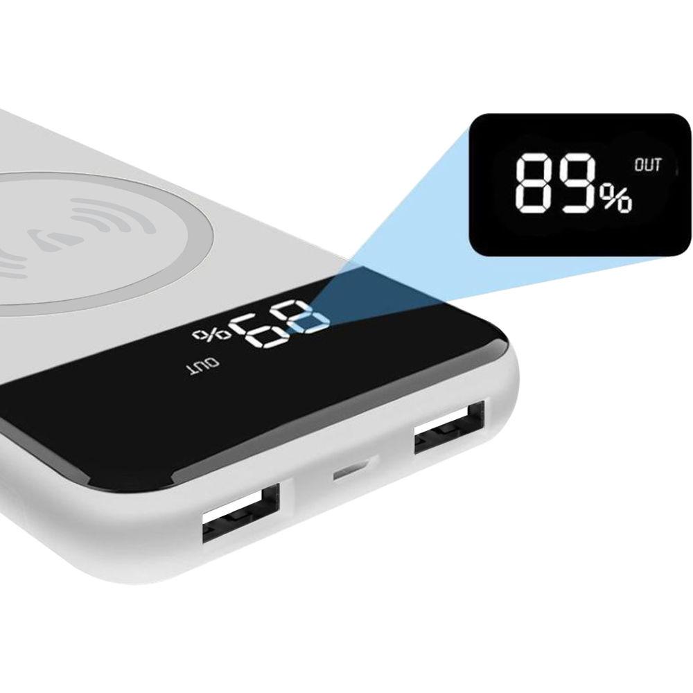 JarvMobile 10,000mAh Wireless Charging Power Bank with LED Display