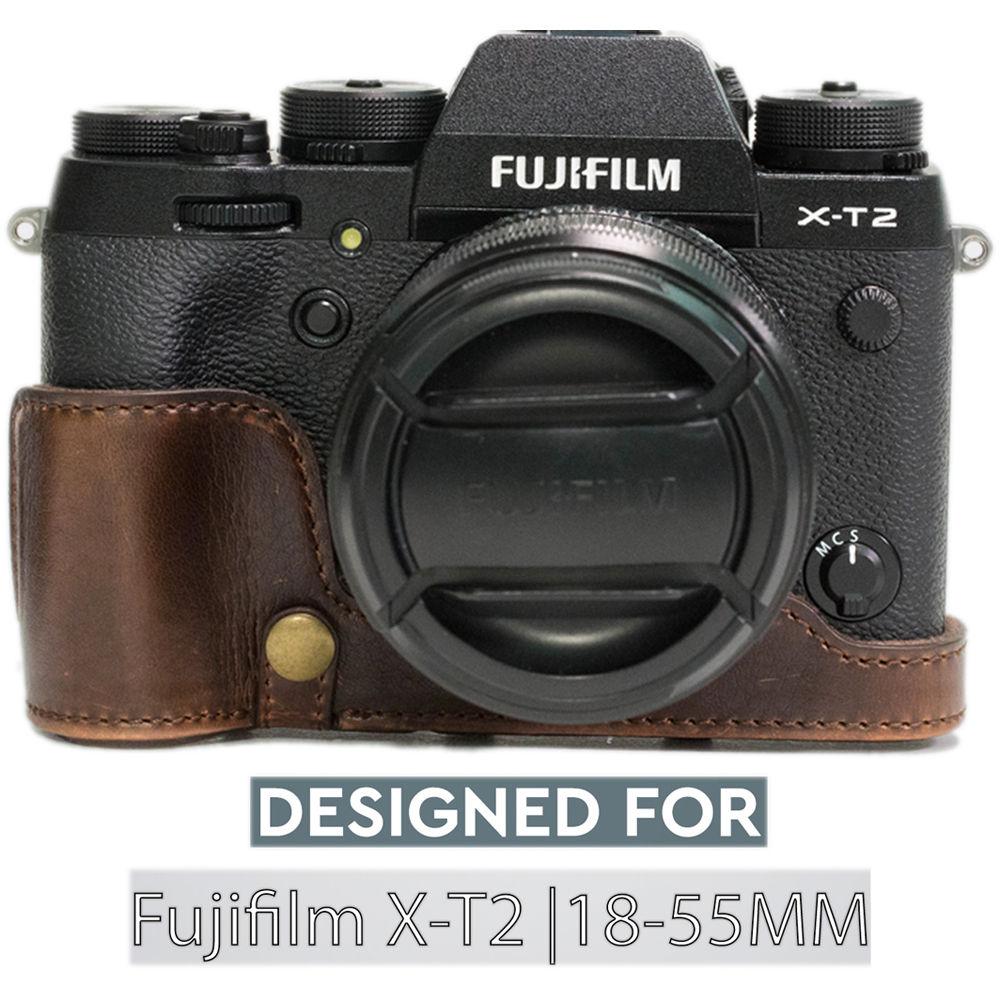 MegaGear MG871 Ever Ready Leather Case with Bottom Opening for Fujifilm X-T2 with 18-55mm