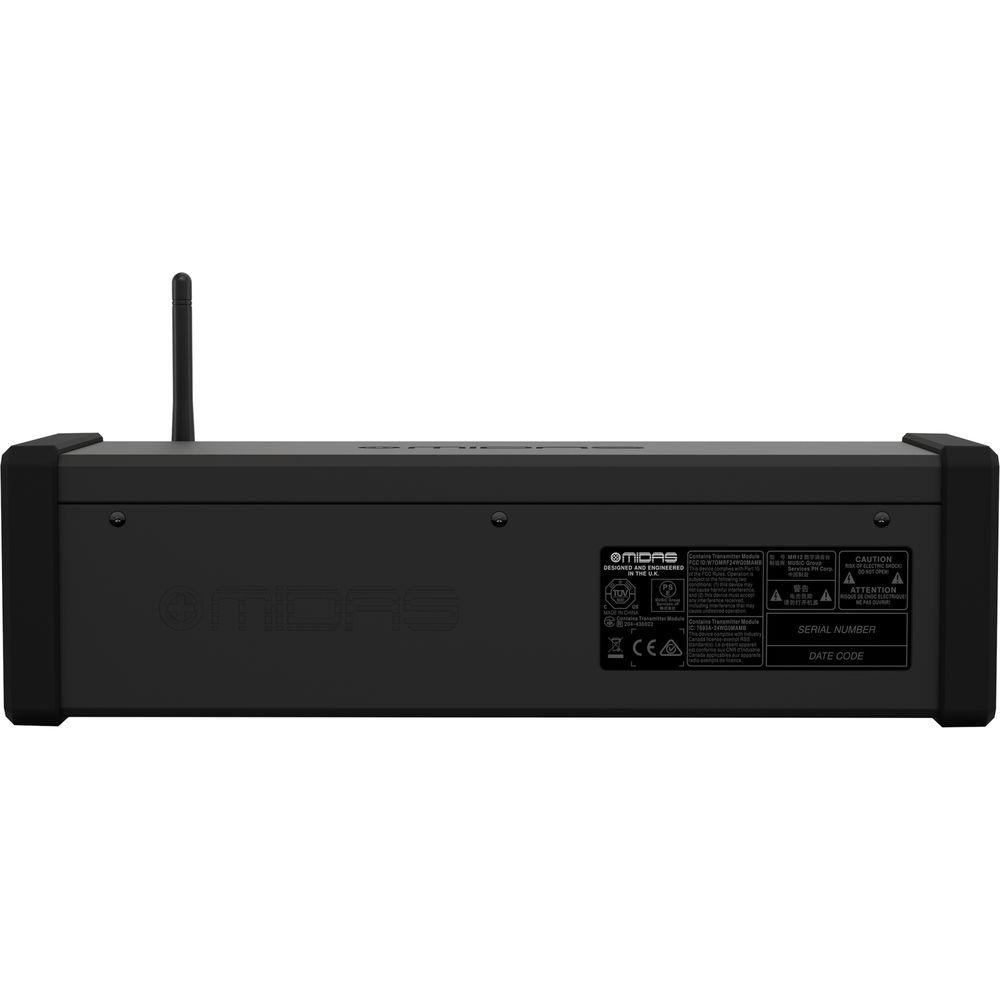 Midas MR12 12-Input Digital Mixer for iPad Android Tablets with Wi-Fi and USB Recorder