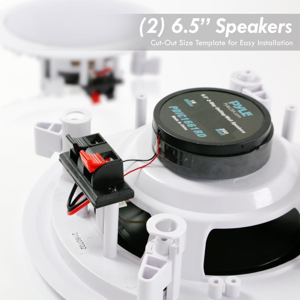 Pyle Pro 6.25" In-Wall In-Ceiling 200W 2-Way Stereo Speakers