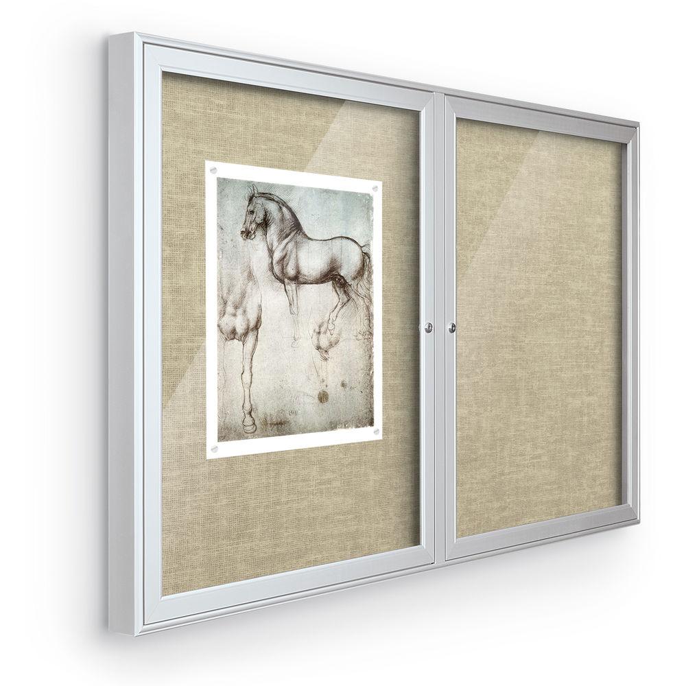 Best Rite Indoor Enclosed Two-Door Bulletin Board Cabinet