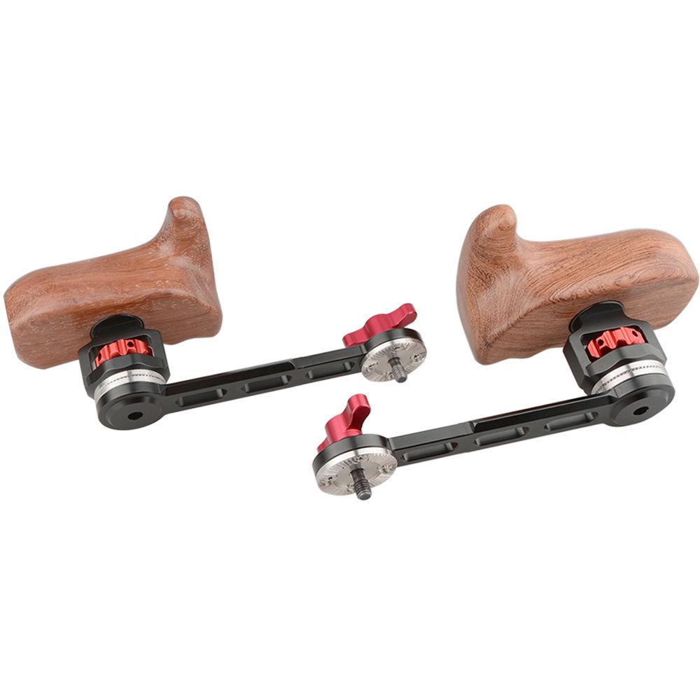 CAMVATE Left & Right Wooden Handgrips with Rosette Extension Arms