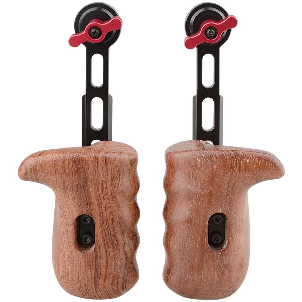 CAMVATE Left & Right Wooden Handgrips with Rosette Extension Arms