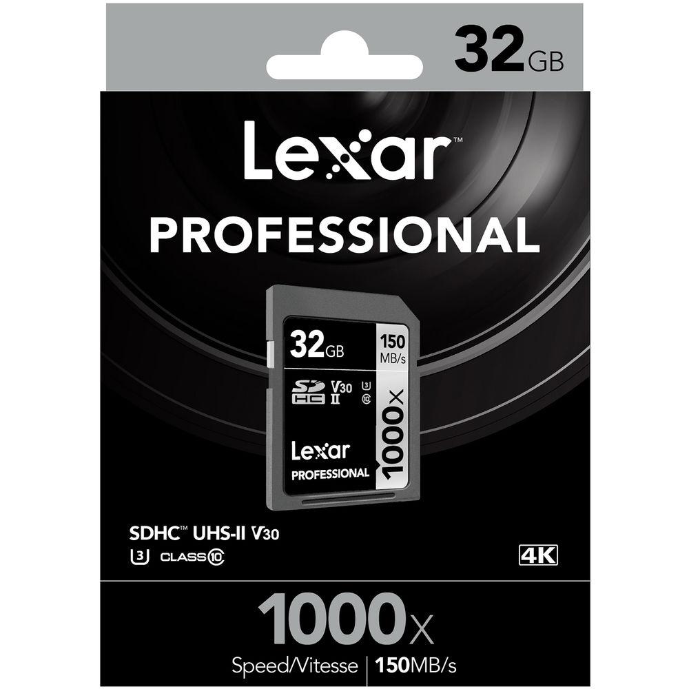 Lexar 32GB Professional 1000x UHS-II SDHC Memory Card