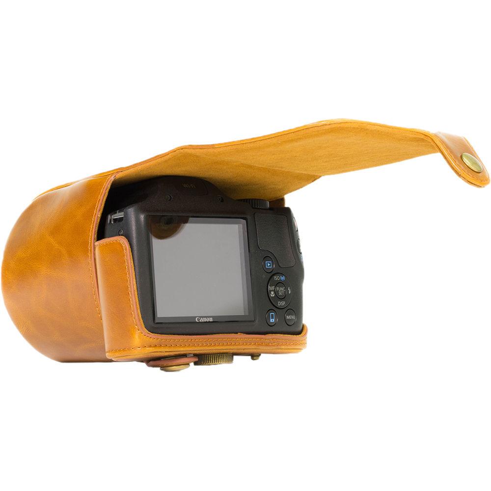 MegaGear Ever Ready PU Leather Camera Case with Strap for Canon PowerShot SX530 HS or SX520 HS