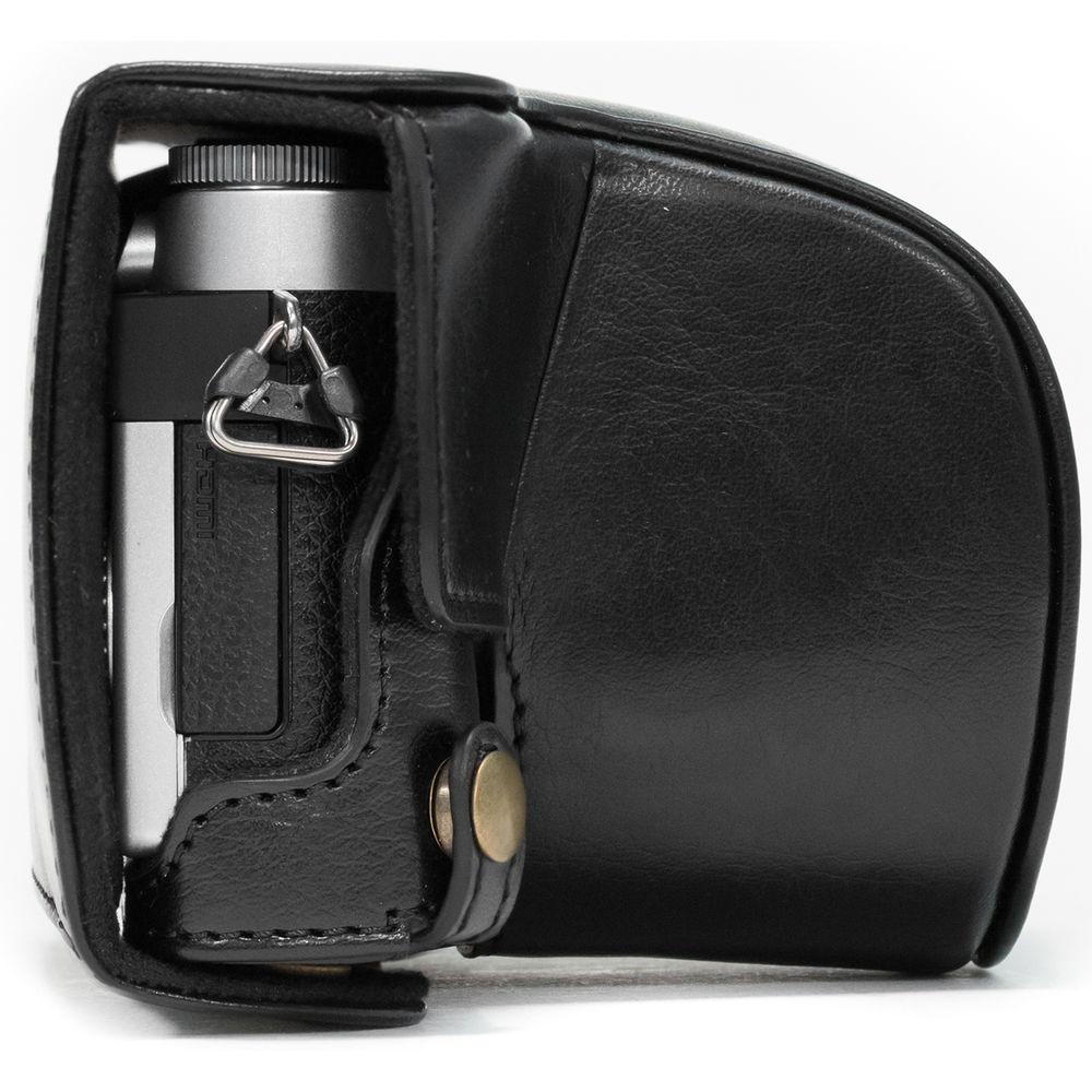 MegaGear Ever Ready PU Leather Case & Strap for Select Panasonic LUMIX with 12-32mm