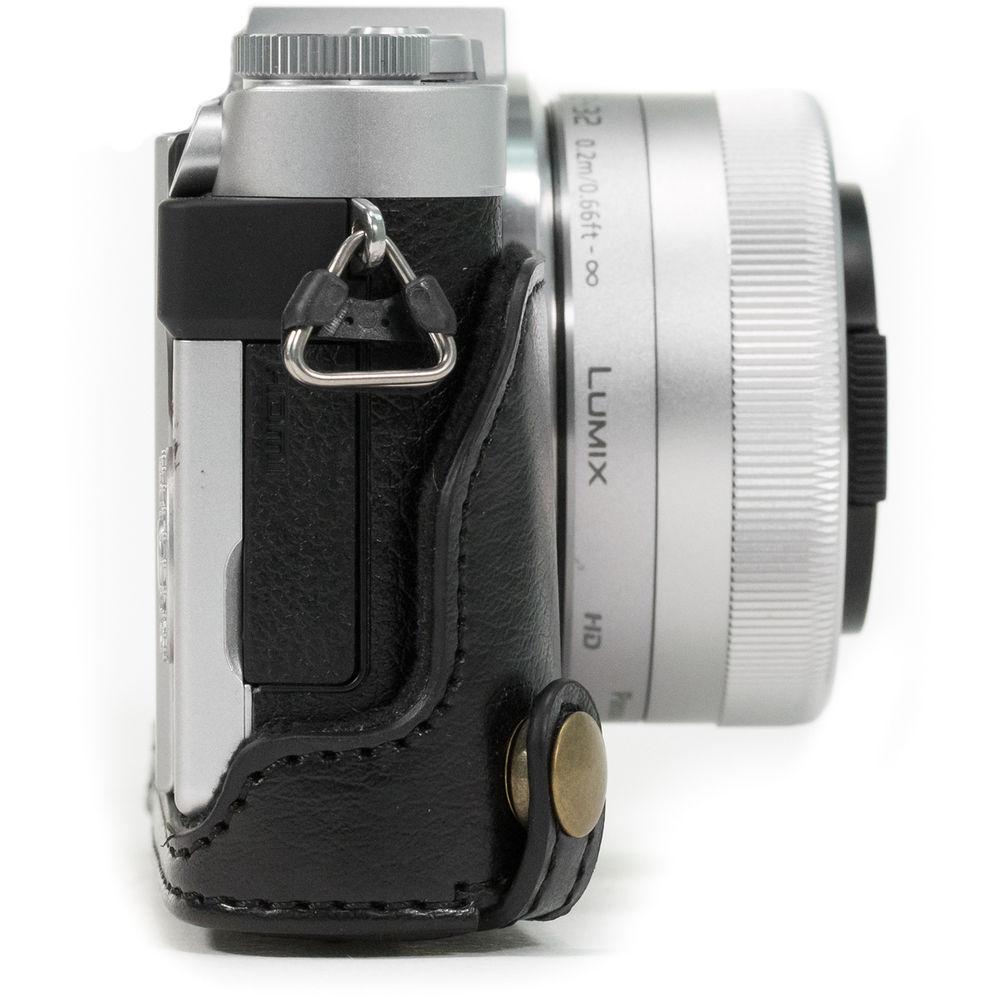 MegaGear Ever Ready PU Leather Case & Strap for Select Panasonic LUMIX with 12-32mm