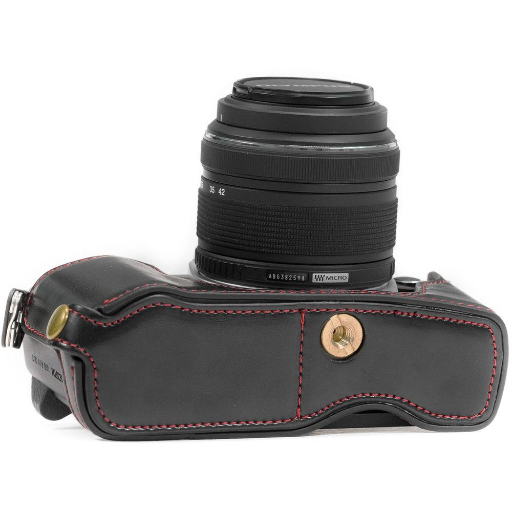 MegaGear Ever Ready PU Leather Half Case and Strap for Olympus OM-D E-M10 Mark II, E-M10