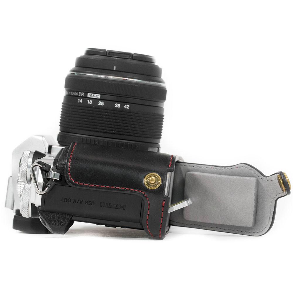 MegaGear Ever Ready PU Leather Half Case and Strap for Olympus OM-D E-M10 Mark II, E-M10