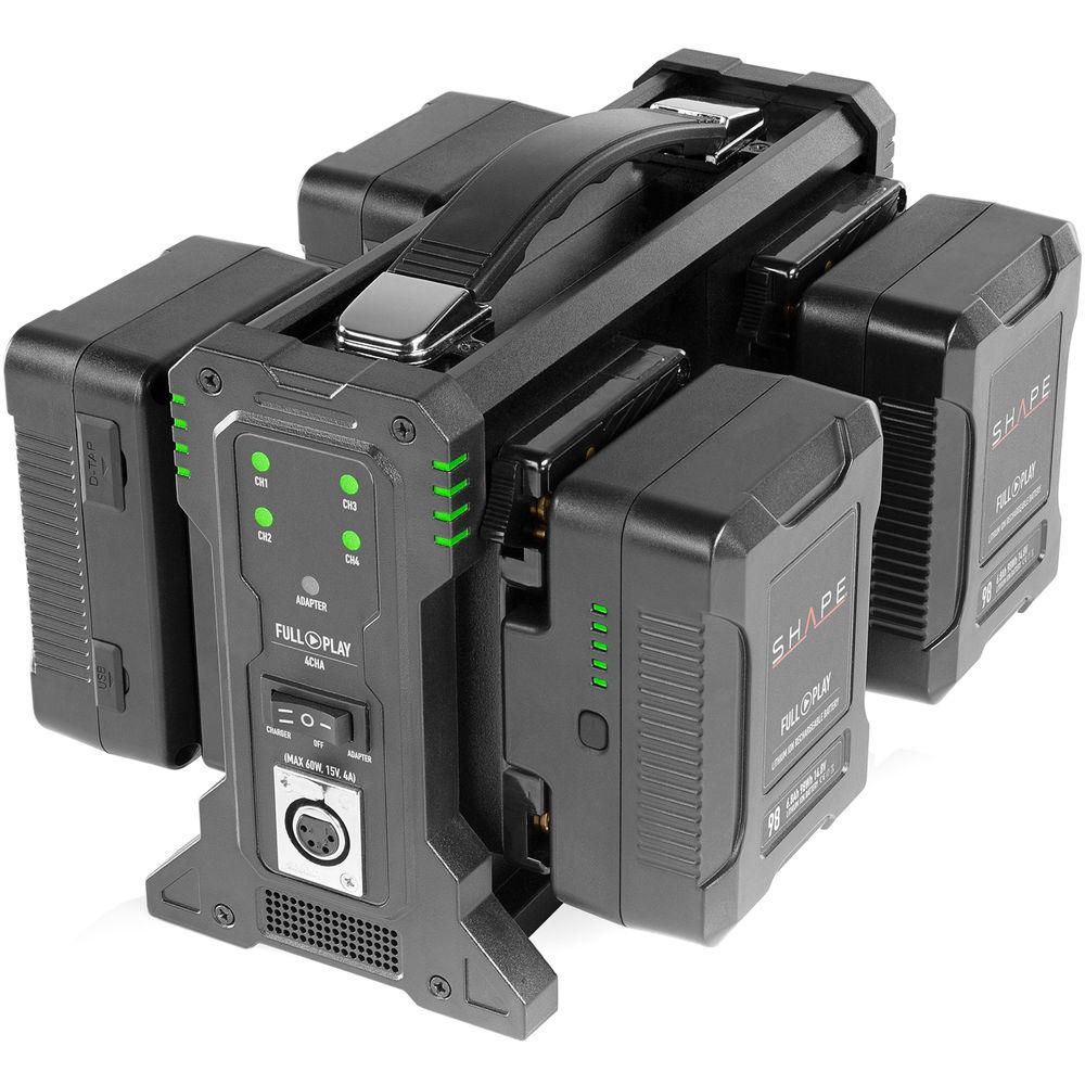 SHAPE FULL PLAY Intelligent 4-Bay Gold Mount Battery Charger