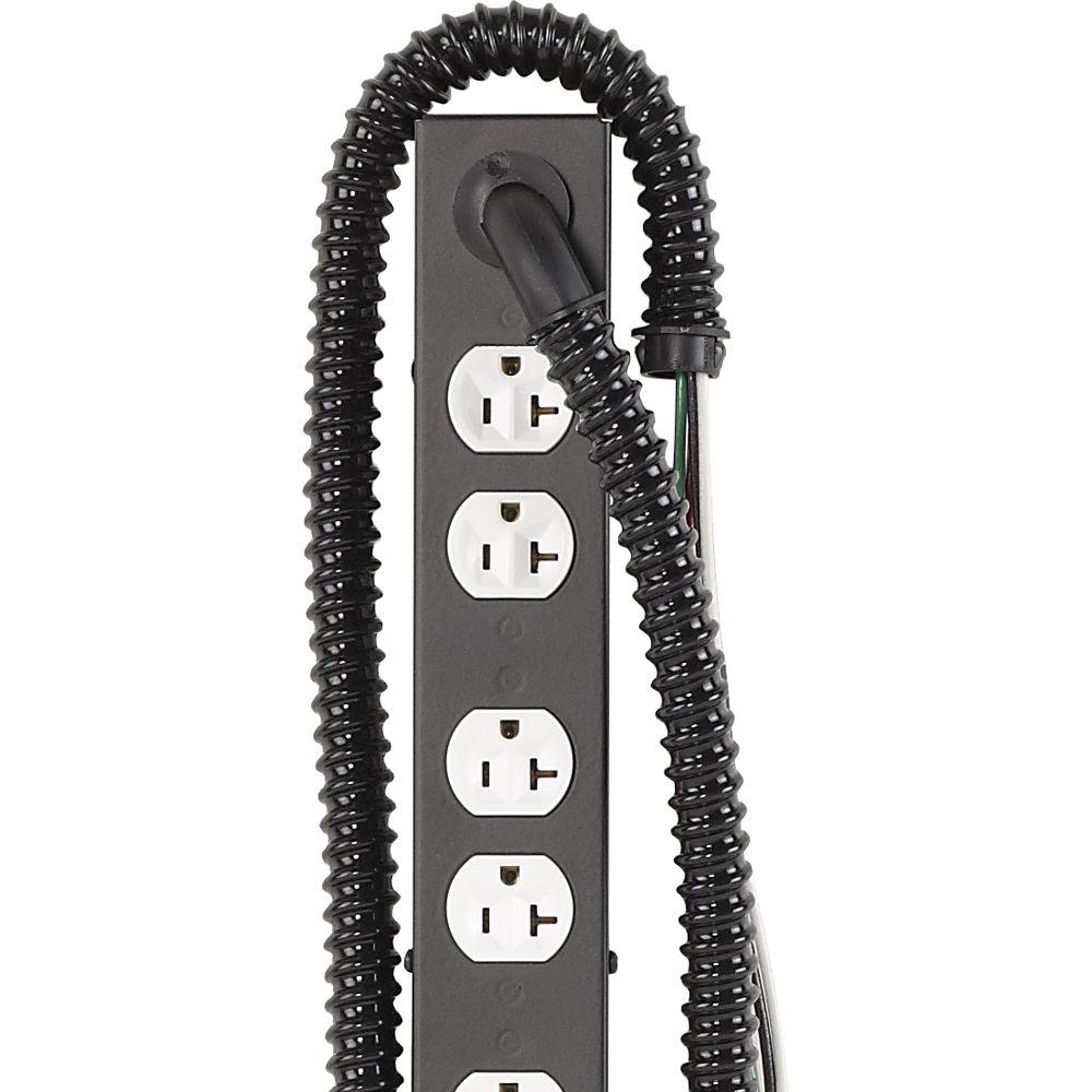 Lowell Manufacturing Power Strip-20A, 2 Circuits, 3 Duplex 8 Single Outlets, Hardwired, 6