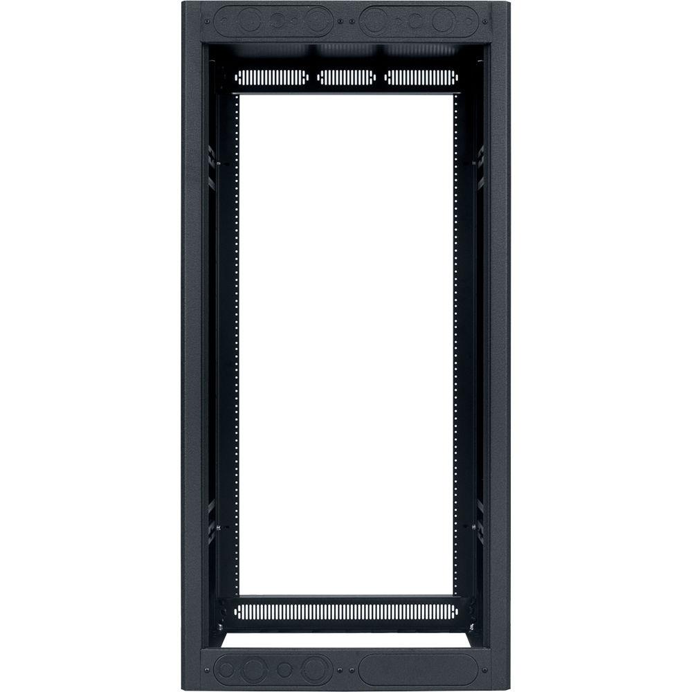 Lowell Manufacturing Rack-Enclosed-24U, 22" Deep, 1-Pair Adustable Rails, Less Rear Door