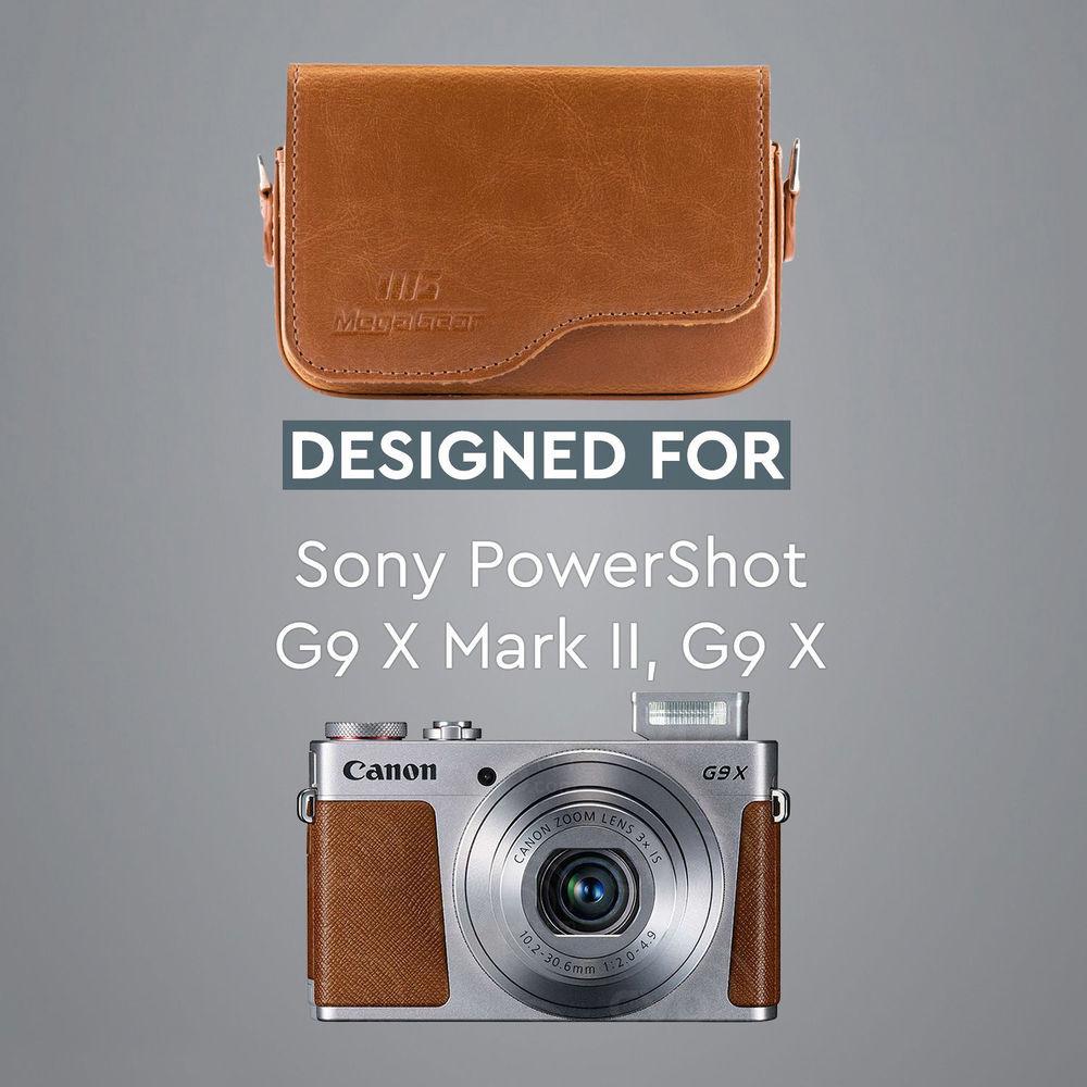 MegaGear Ever Ready PU Leather Camera Case with Strap for Canon PowerShot G9 X Mark II