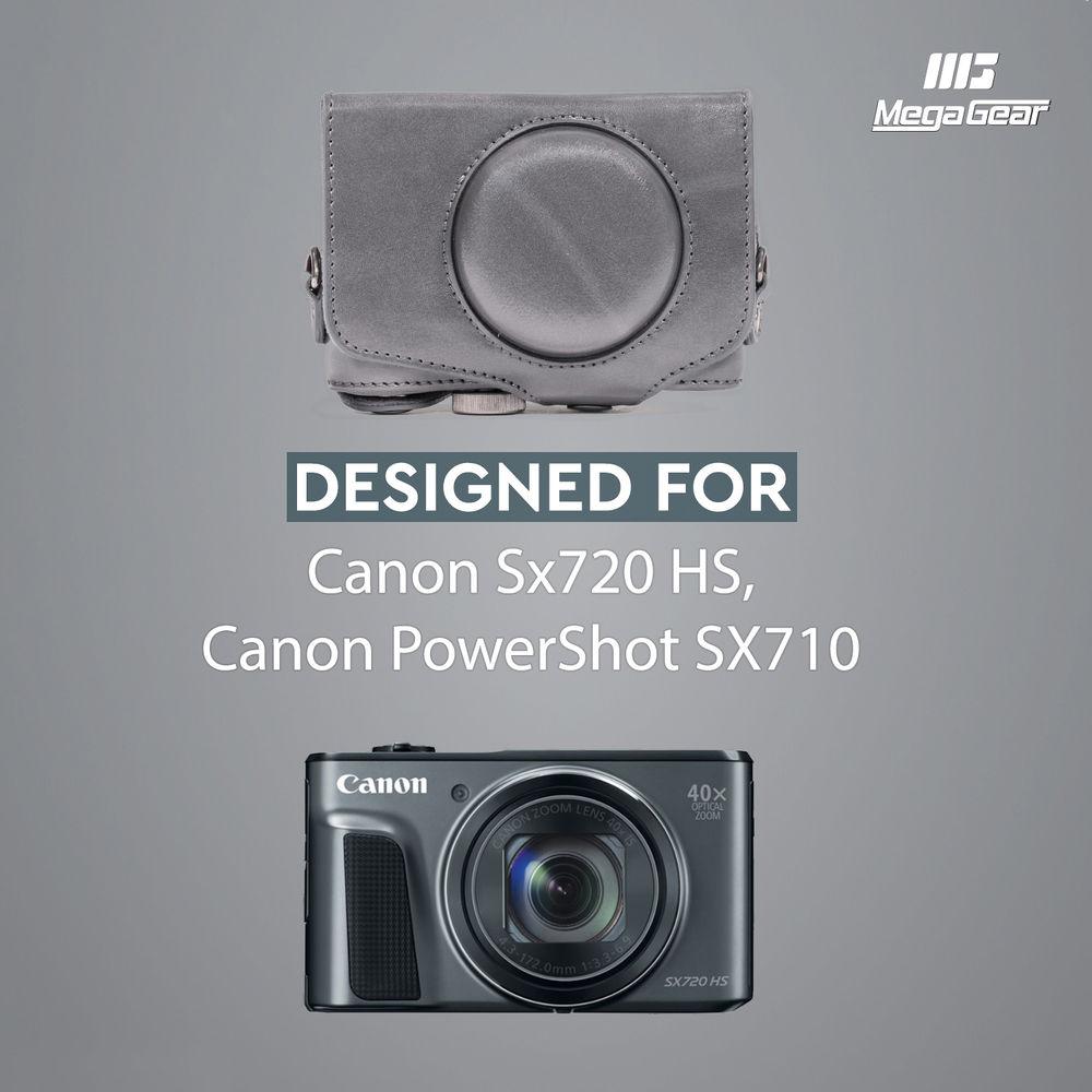 MegaGear Ever Ready PU Leather Camera Case with Strap for Canon PowerShot SX720 HS or SX710 HS