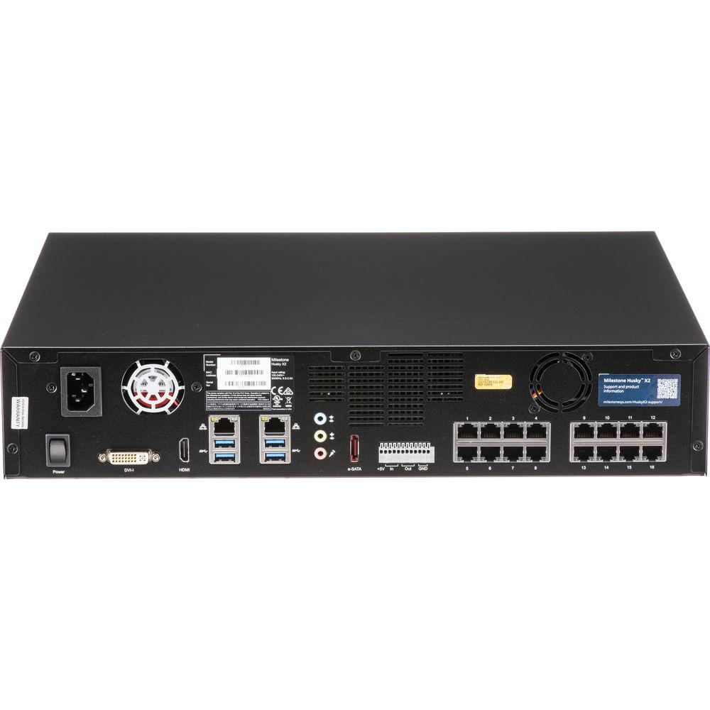Milestone Husky X2 Barebone NVR with 16-Port PoE Managed Switch