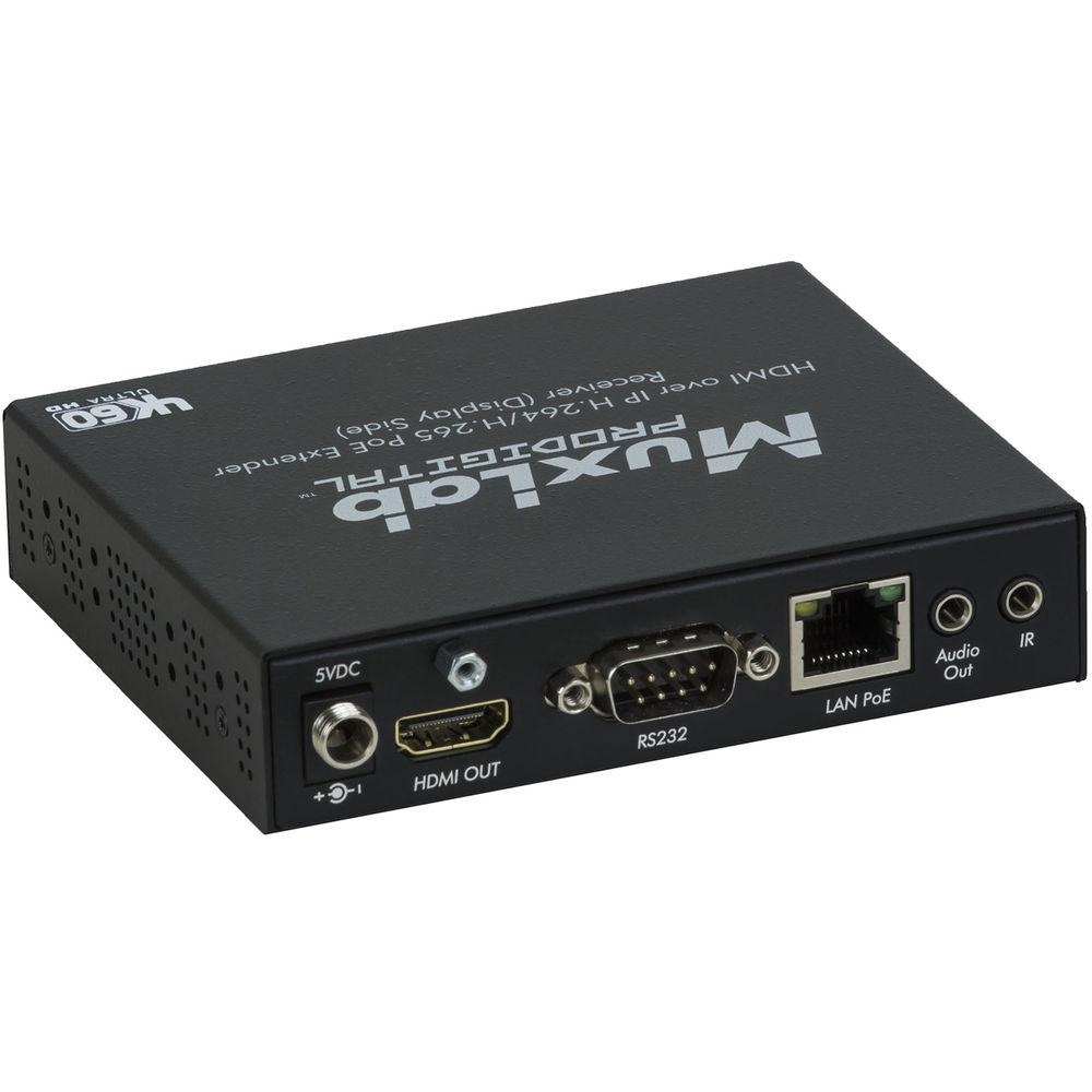 MuxLab HDMI over IP H.264 H.265 PoE Receiver
