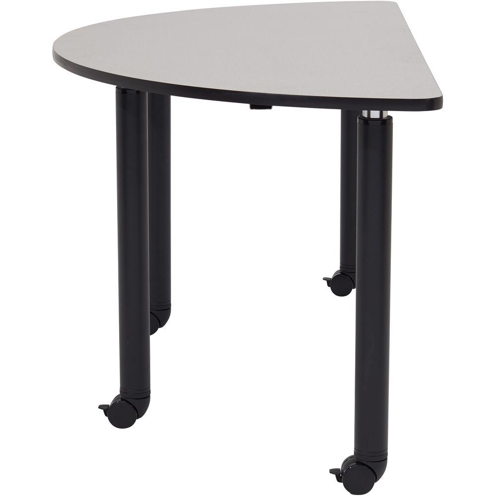 Oklahoma Sound Nps Sit Stand Teachers Table - Semi-Circle - Adjustable Height Legs - Casters