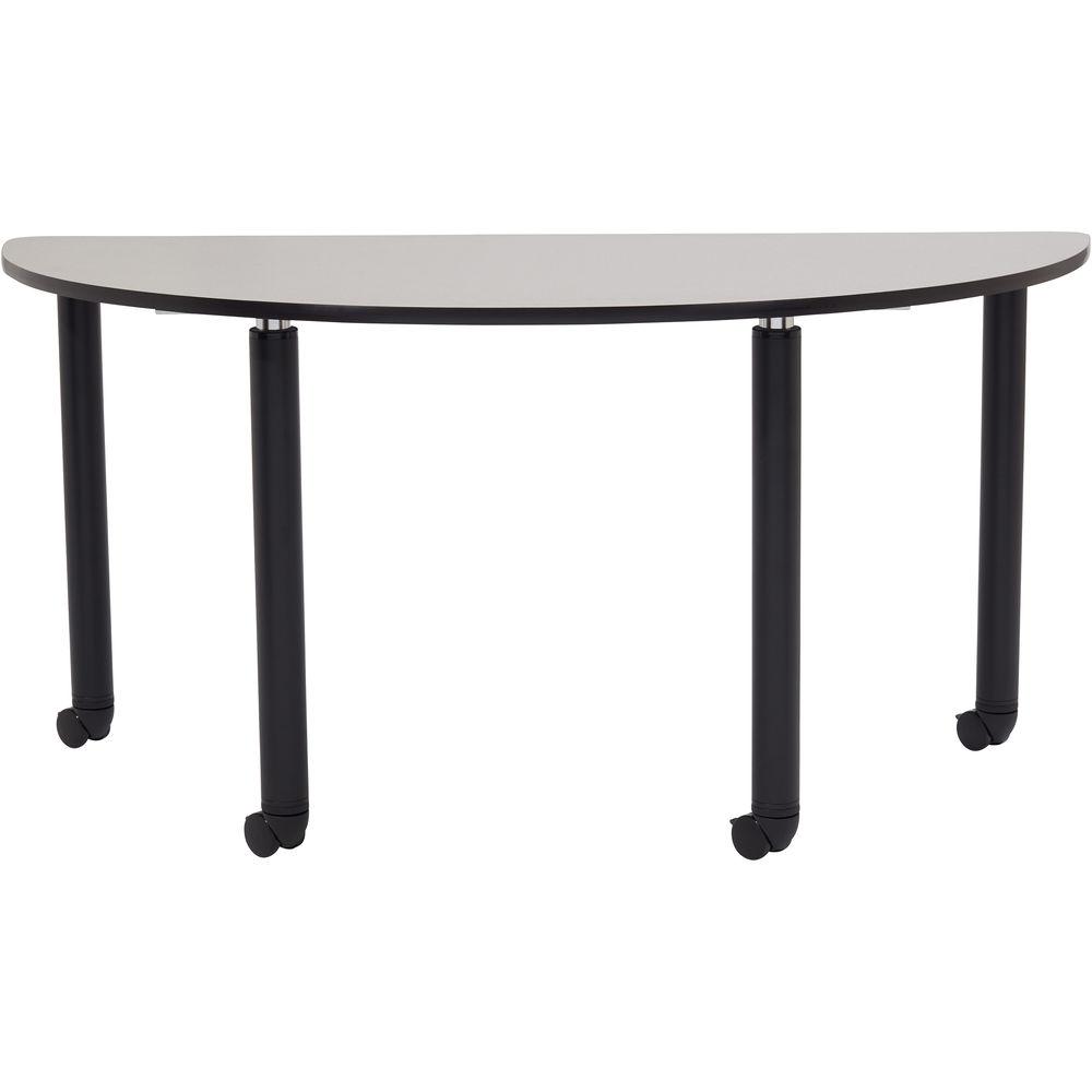 Oklahoma Sound Nps Sit Stand Teachers Table - Semi-Circle - Adjustable Height Legs - Casters