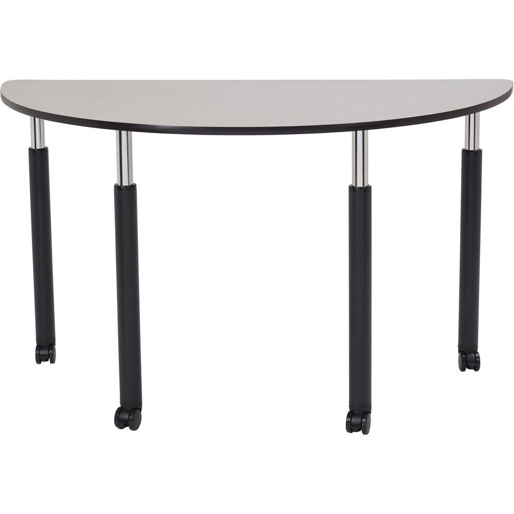 Oklahoma Sound Nps Sit Stand Teachers Table - Semi-Circle - Adjustable Height Legs - Casters