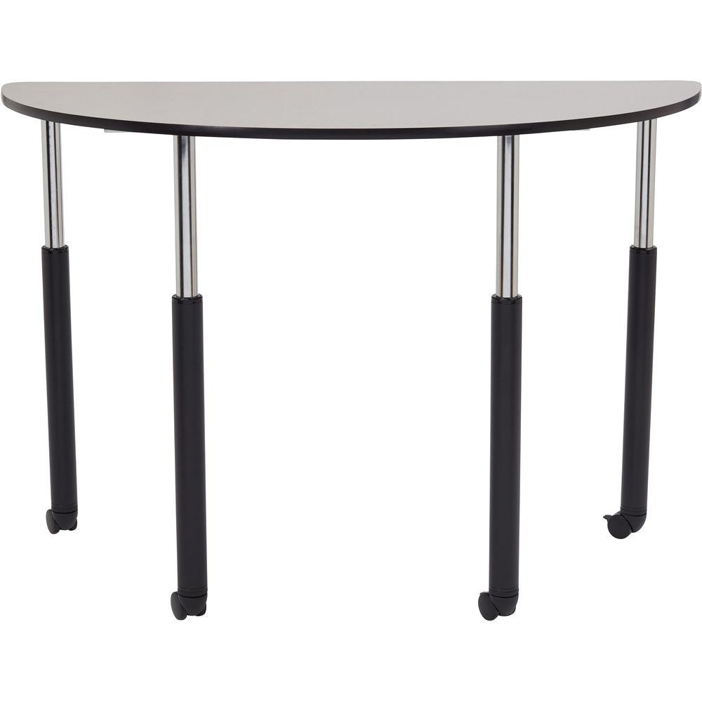Oklahoma Sound Nps Sit Stand Teachers Table - Semi-Circle - Adjustable Height Legs - Casters