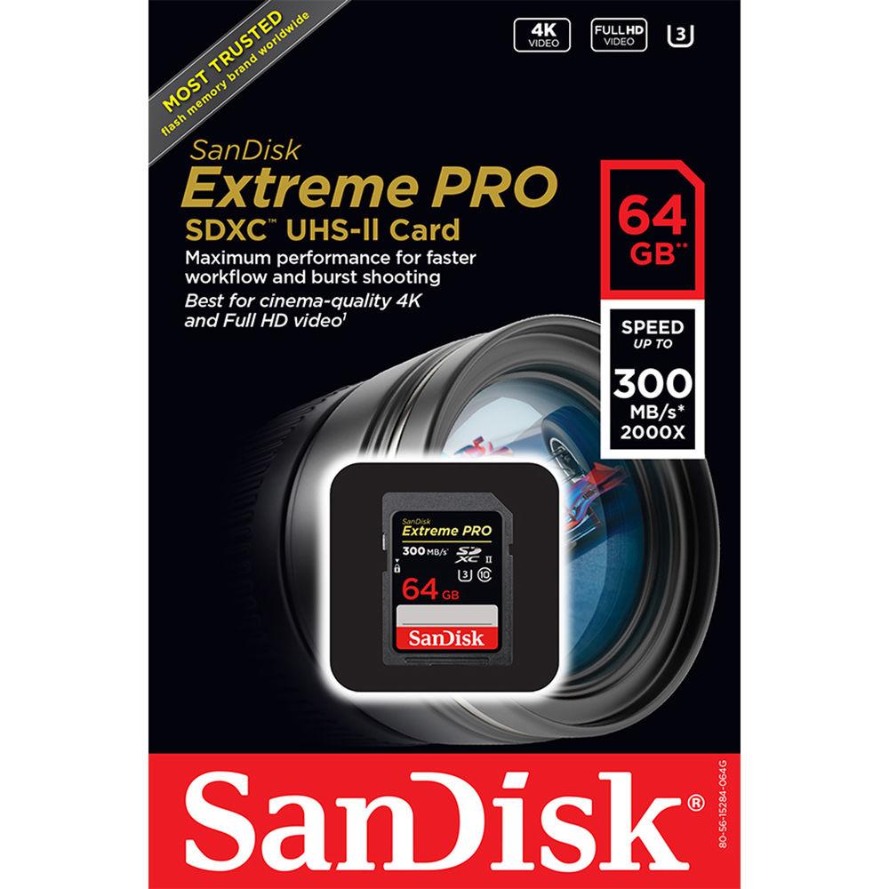 SanDisk 64GB Extreme PRO UHS-II SDXC Memory Card