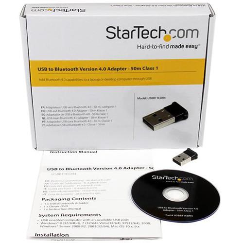 StarTech Mini-USB Bluetooth 4.0 Class 1 EDR Adapter