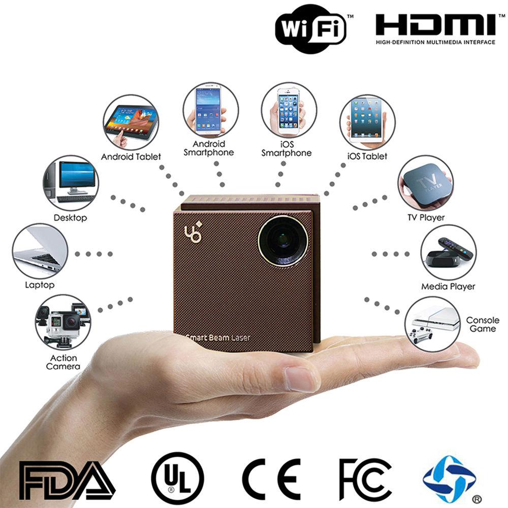 UO Smart Beam Laser 100-Lumen HD Laser Pico Projector with Wi-Fi