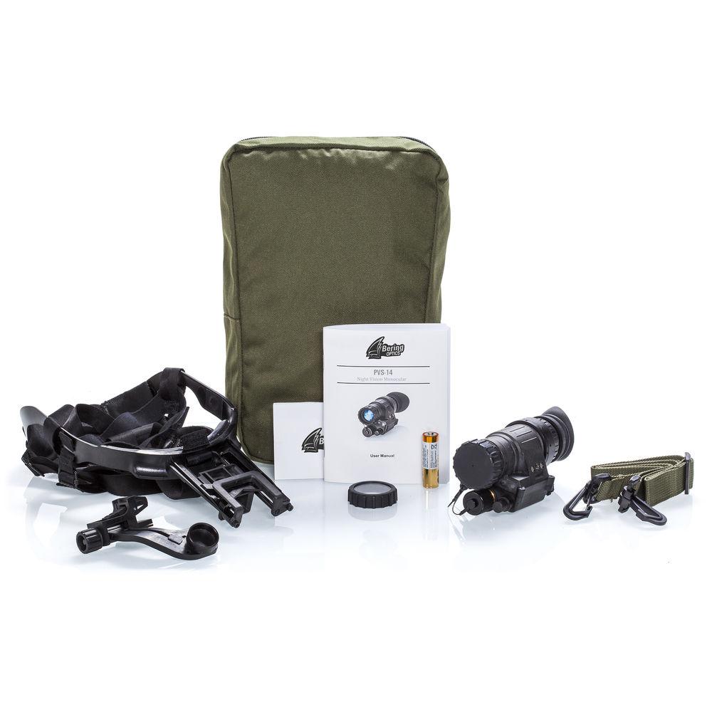 Bering Optics PVS-14BE Elite 1x 3rd Gen NV Monocular & Headgear Kit