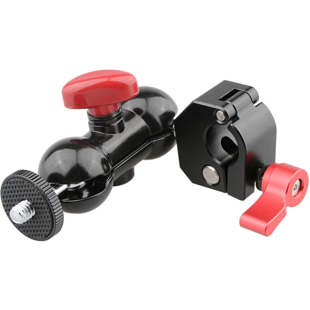 CAMVATE 15mm Quick Release Rod Clamp to Double Ball Head Mount
