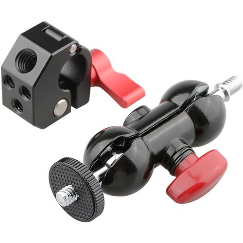 CAMVATE 15mm Quick Release Rod Clamp to Double Ball Head Mount