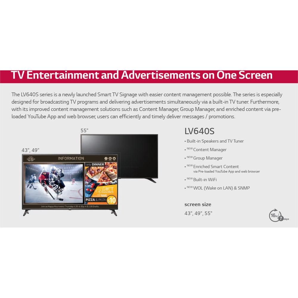 LG LV640S-Series 49"-Class Full HD Commercial Smart LED TV