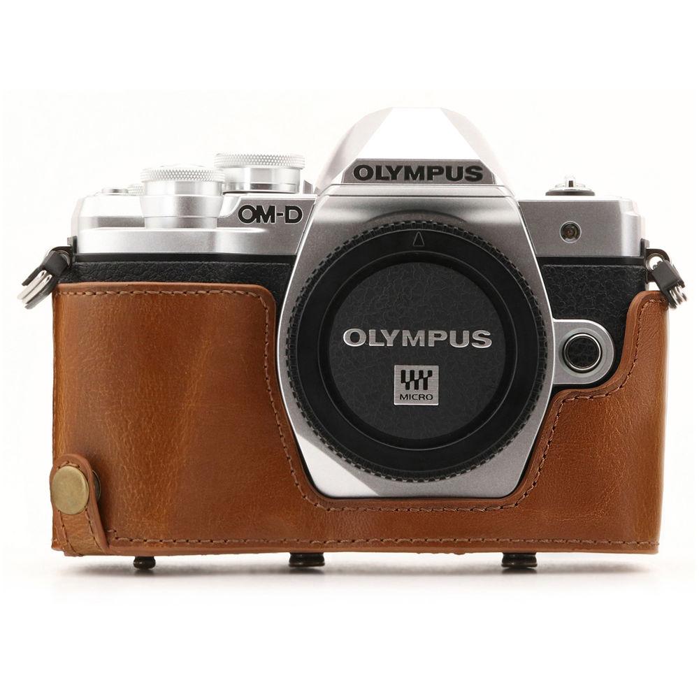 MegaGear Ever Ready Leather Camera Case for Olympus OM-D E-M10 Mark III with 14-42mm Lens