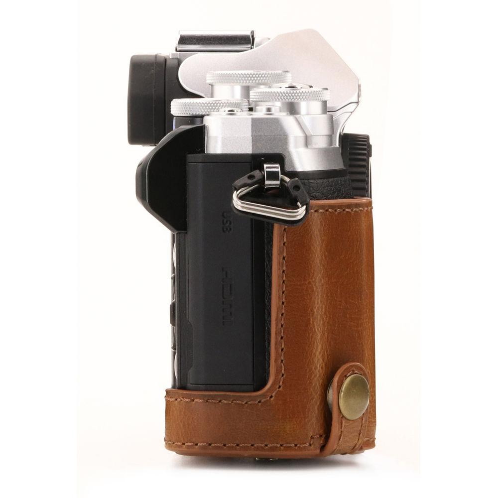 MegaGear Ever Ready Leather Camera Case for Olympus OM-D E-M10 Mark III with 14-42mm Lens