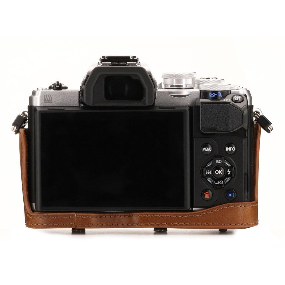 MegaGear Ever Ready Leather Camera Case for Olympus OM-D E-M10 Mark III with 14-42mm Lens
