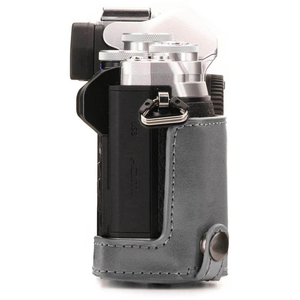 MegaGear Ever Ready Leather Camera Case for Olympus OM-D E-M10 Mark III with 14-42mm Lens